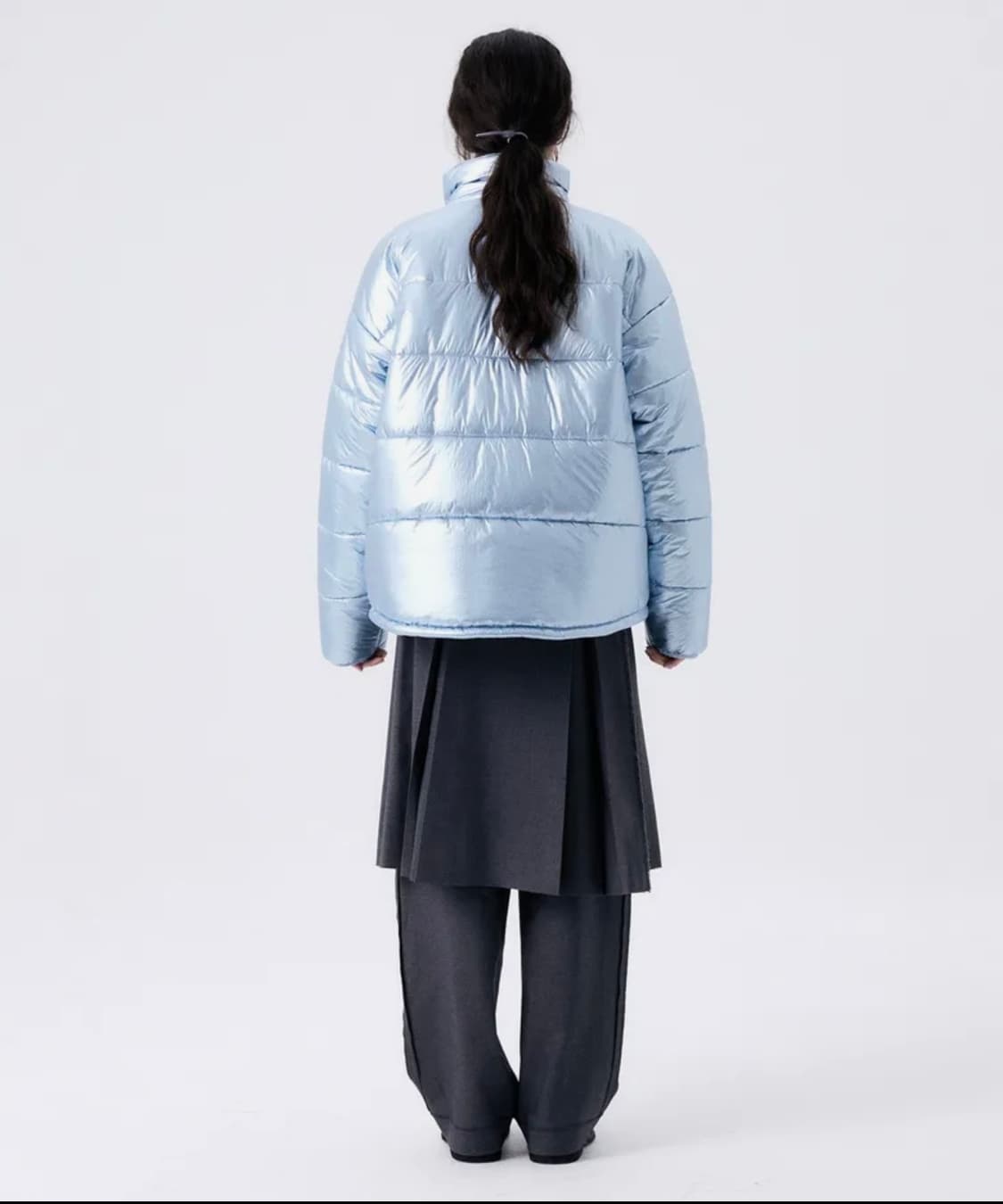 할로미늄 호일 리버시블 패딩 자켓 블루 s 상품이미지2