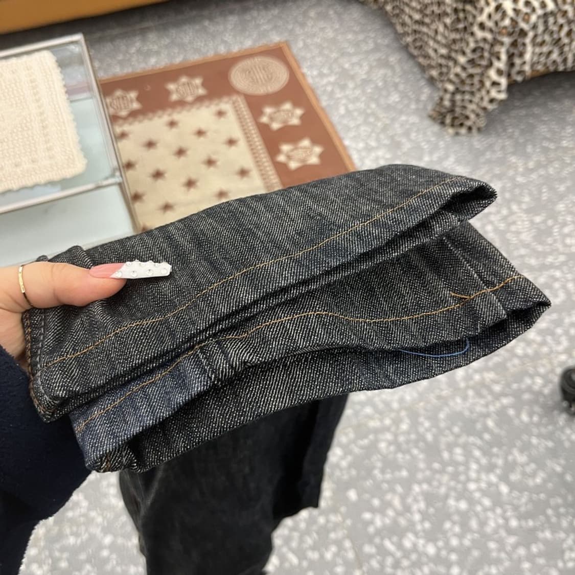 푸부 올드스쿨 레트로 스트릿 펑크 레터링 데님팬츠 30인치 C10165 상품이미지7