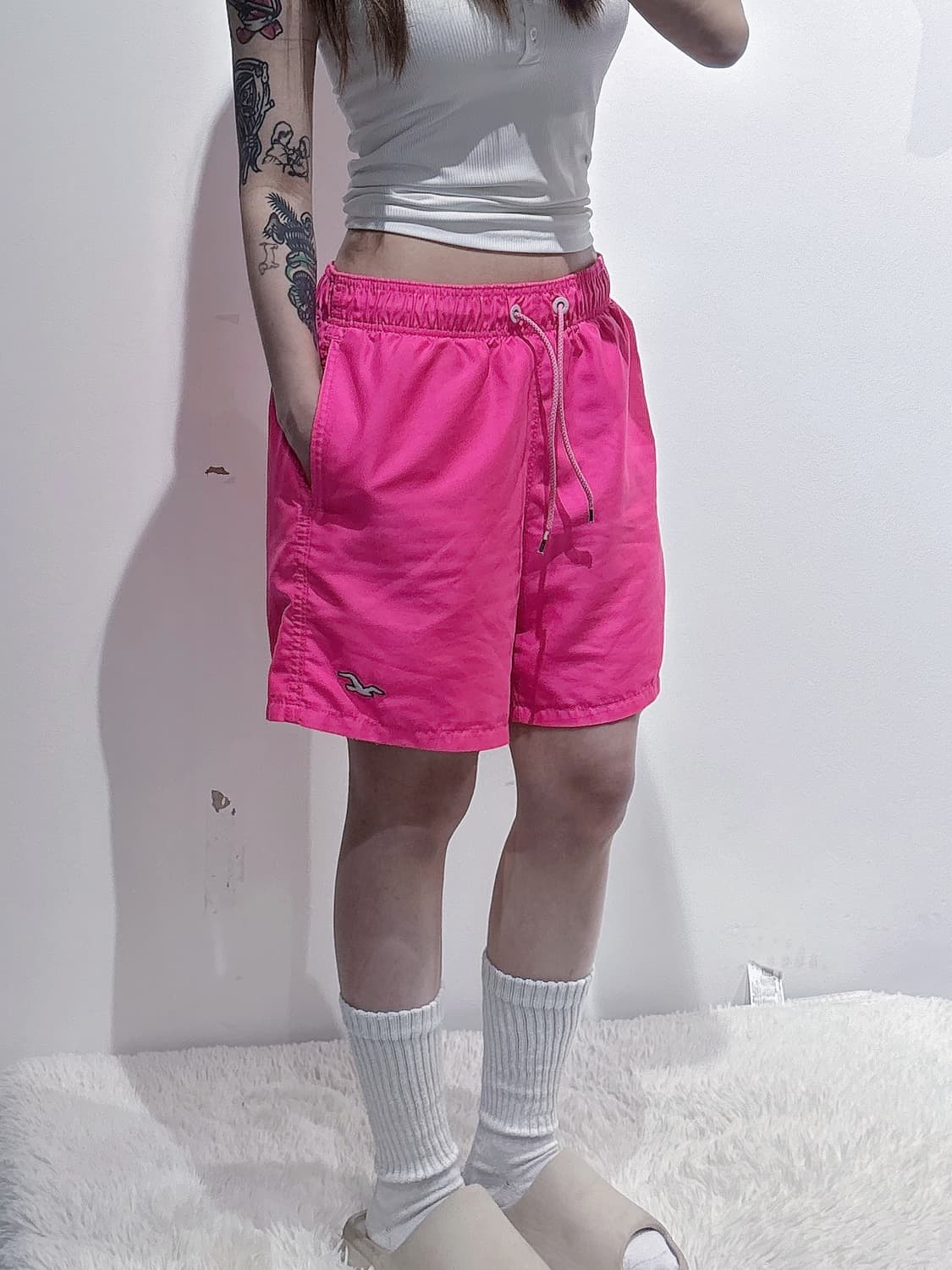 홀리스터 핑크 스몰로고 스위밍 팬츠 상품이미지2