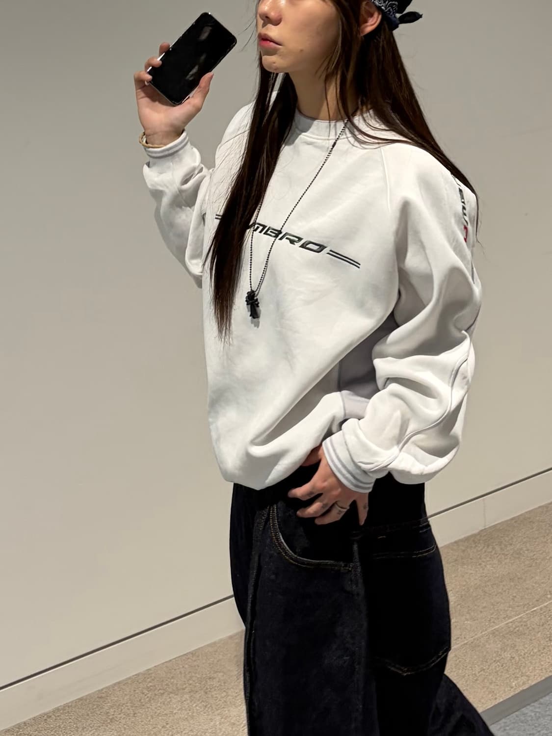 90s UMBRO 올드스쿨 화이트 맨투맨 상품이미지2