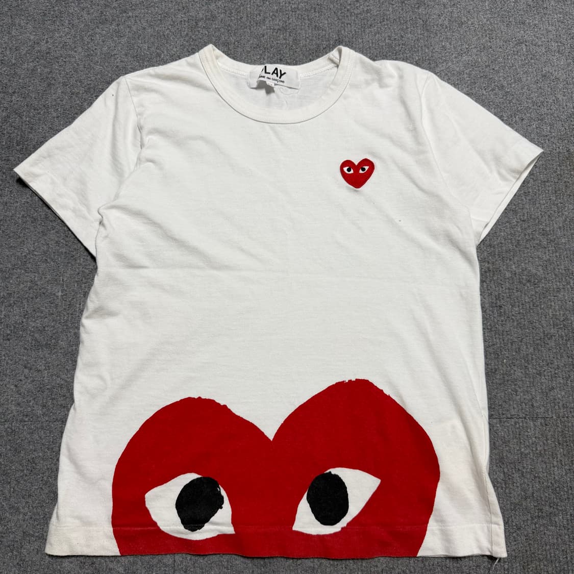 꼼데가르송 플레이 화이트 하트 반팔티 L 상품이미지2