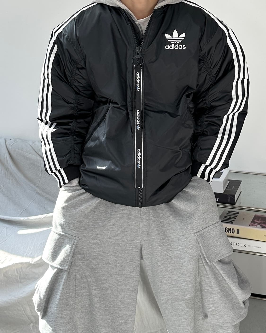 아디다스 투웨이 빅로고 봄버 자켓 XL 상품이미지1