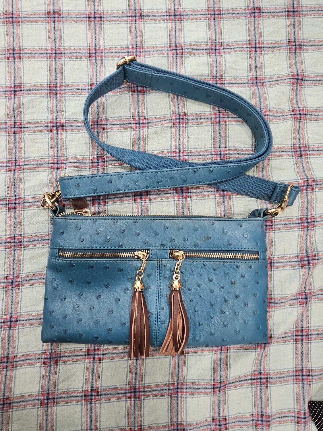 타조가죽 태슬 미니 크로스백 상품이미지4