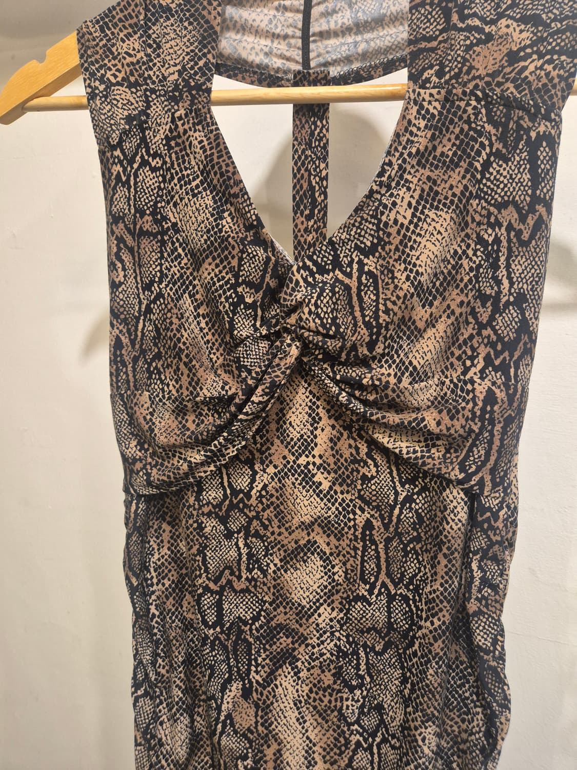 파이톤 패턴 셔링 브라운 블랙 슬리브리스 갸루 y2k 펑크 상품이미지4