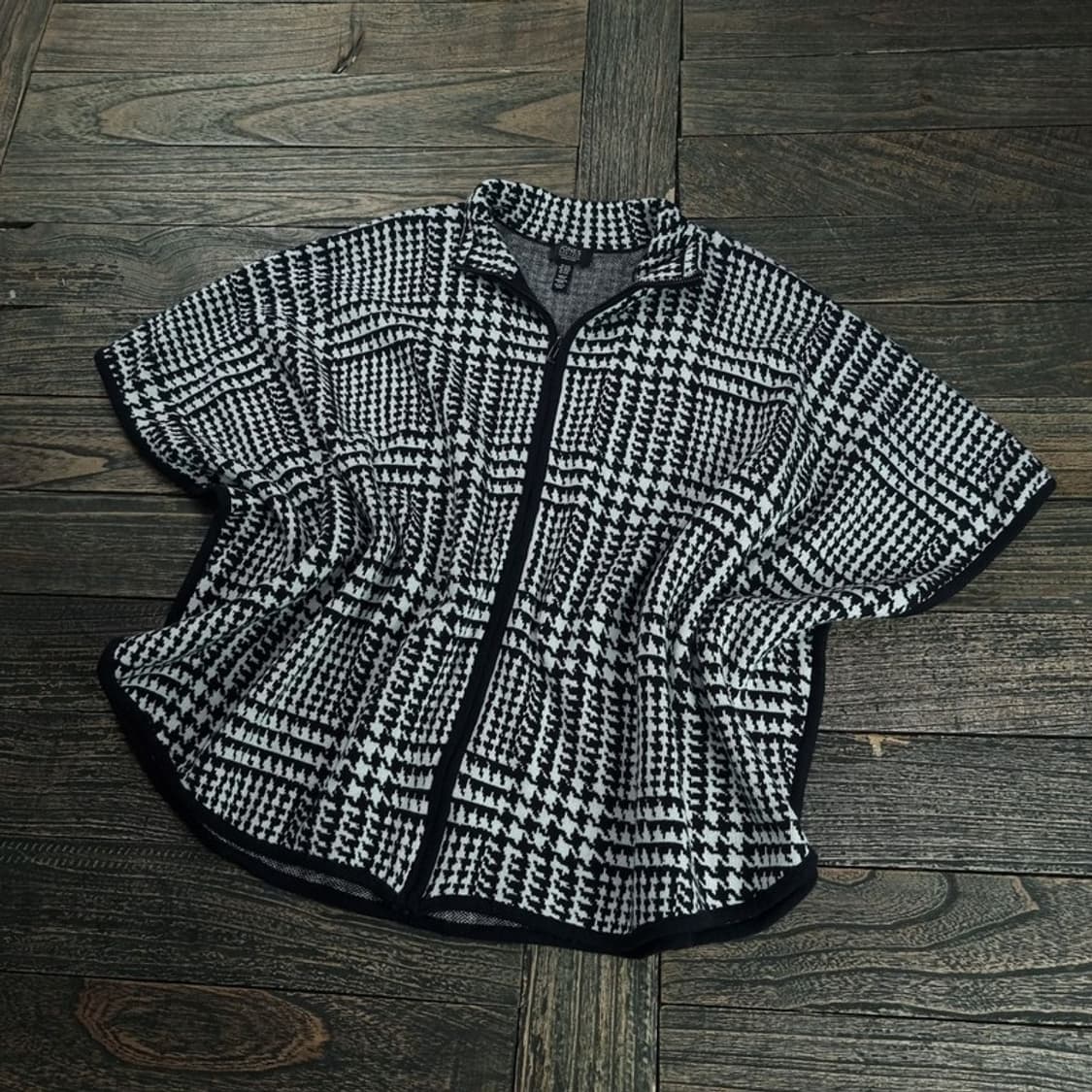 [존스 뉴욕] 하운드투스 체크 케이프 집업 가디건 M18737 상품이미지1