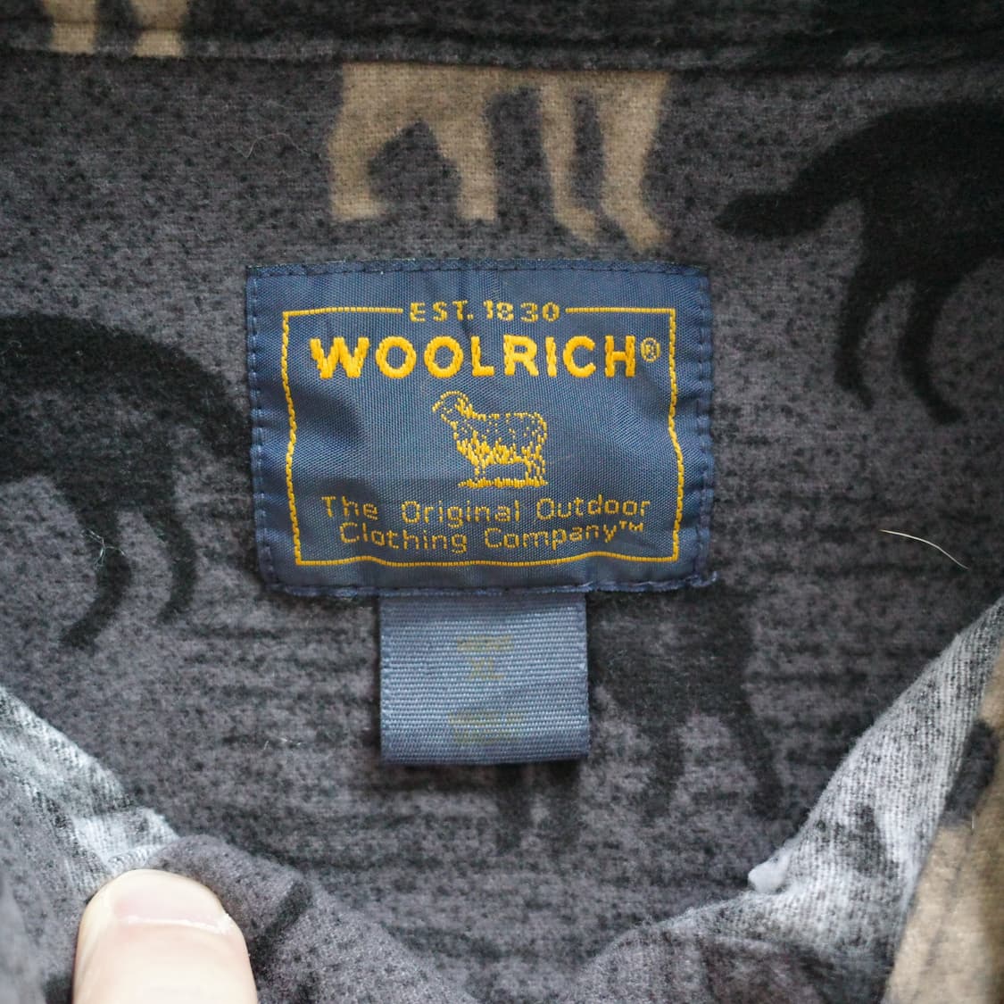 90s 울리치 빈티지 늑대 패턴  해비 플라넬 셔츠 XL 상품이미지5