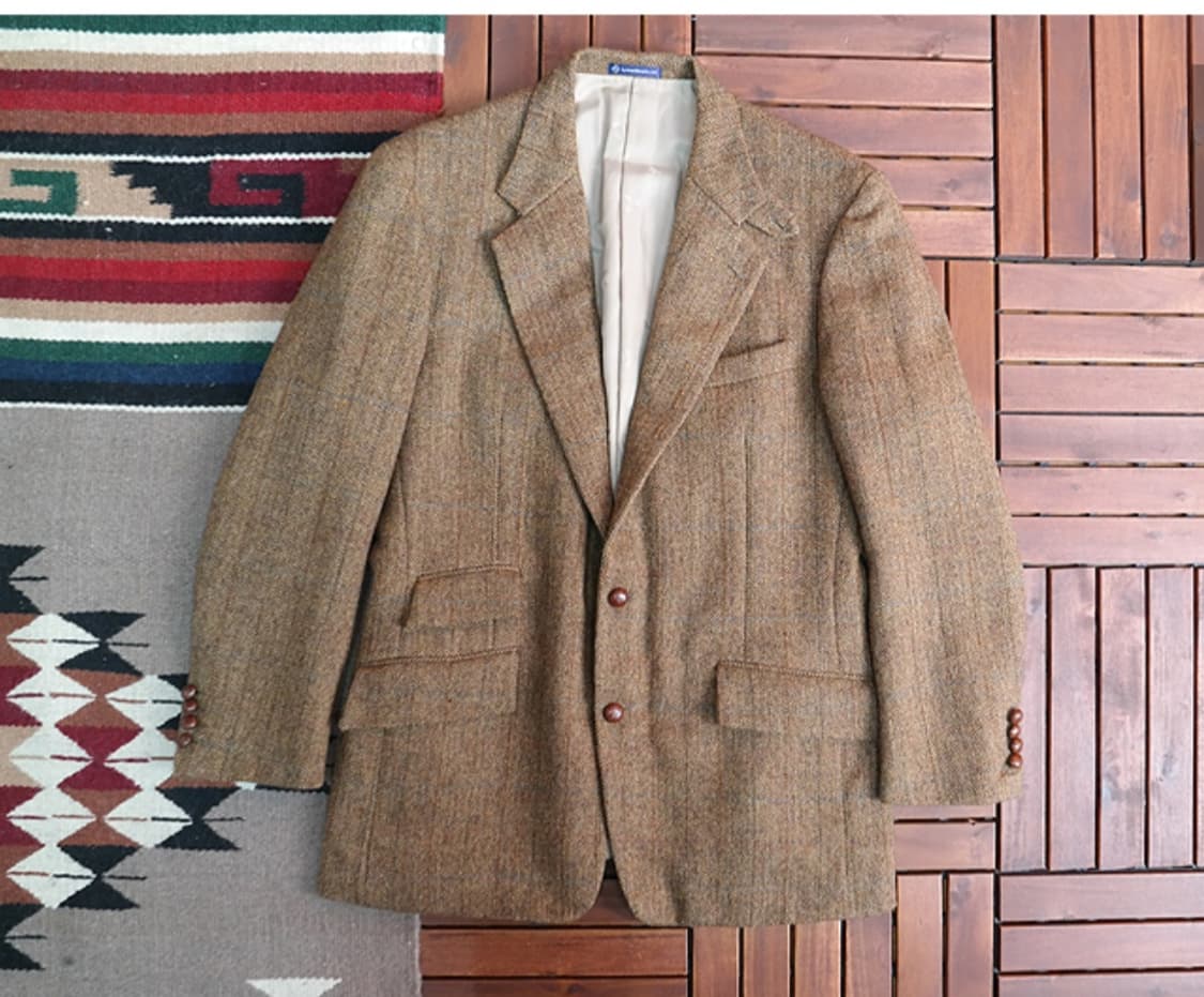 일본판 AVOM HOUSE 트위드&헤링본 헌팅자켓 L 상품이미지1