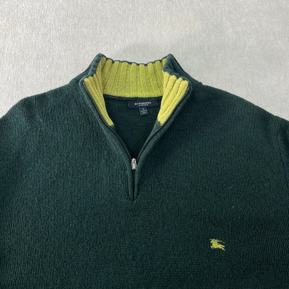 105 버버리 기마로고 엘보우 패치 울반집업 니트  상품이미지2