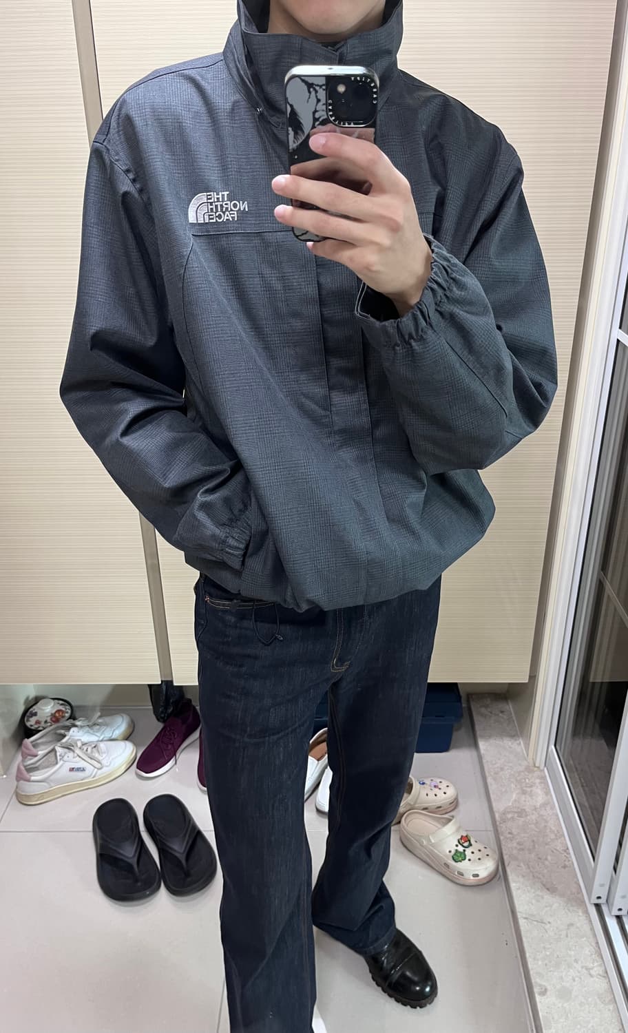 [105] 노스페이스 체크 바람막이 상품이미지1