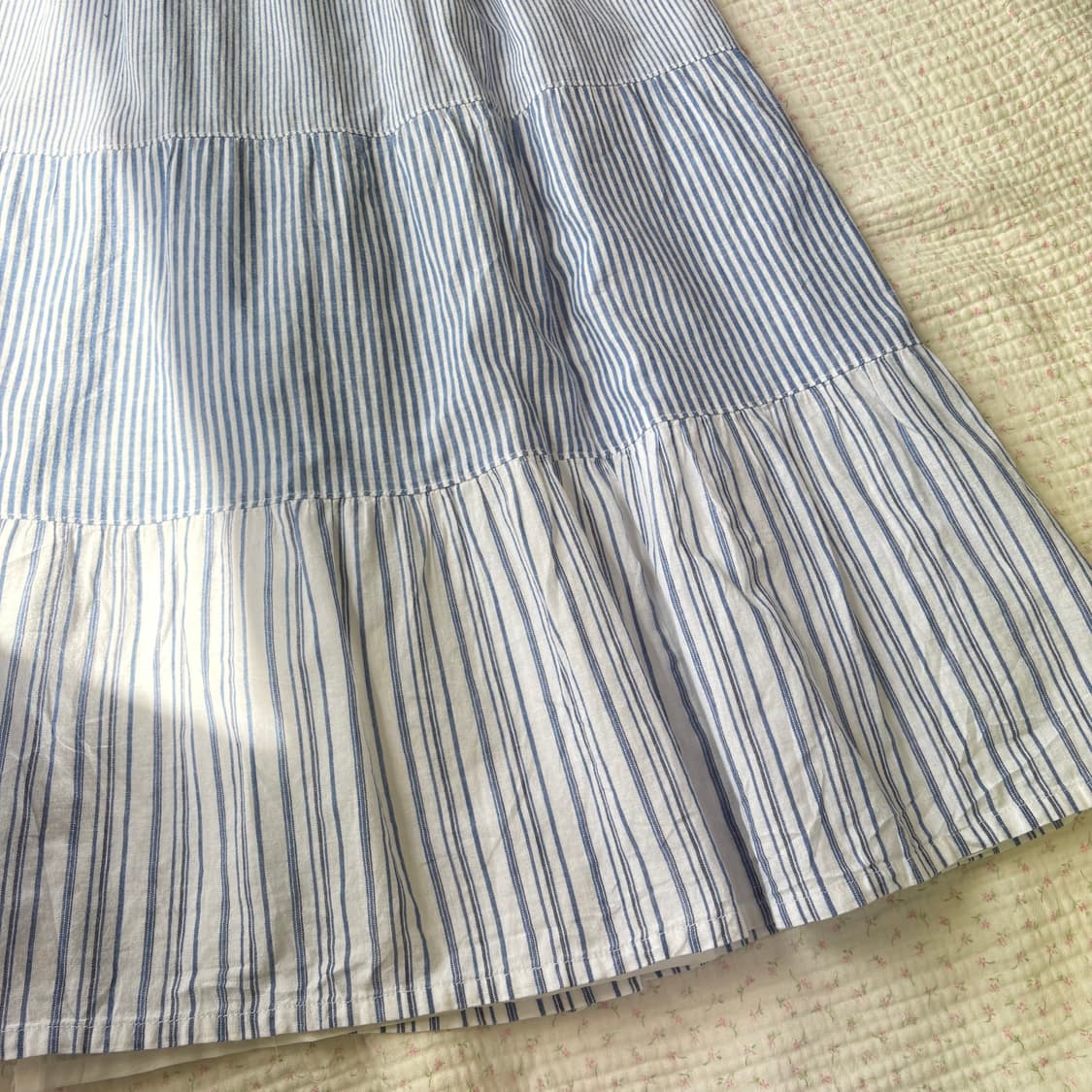 JPN/ 모리걸롱스커트 모리룩스커트 패치워크스커트 스트라이프 캉캉롱스커트 상품이미지5