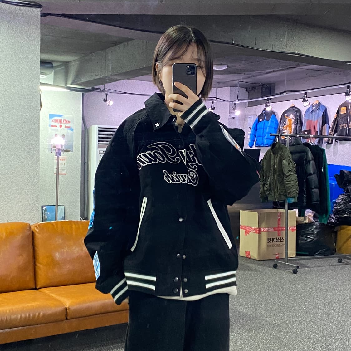 카비시 펑키 타운 블랙 봄버 자켓 B3971 상품이미지1