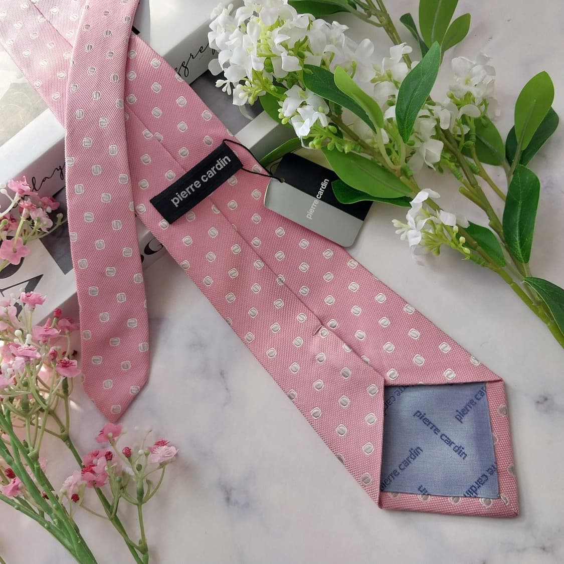 피에르가르뎅 넥타이 핑크 새제품 8.8cm S등급 K1988 상품이미지5