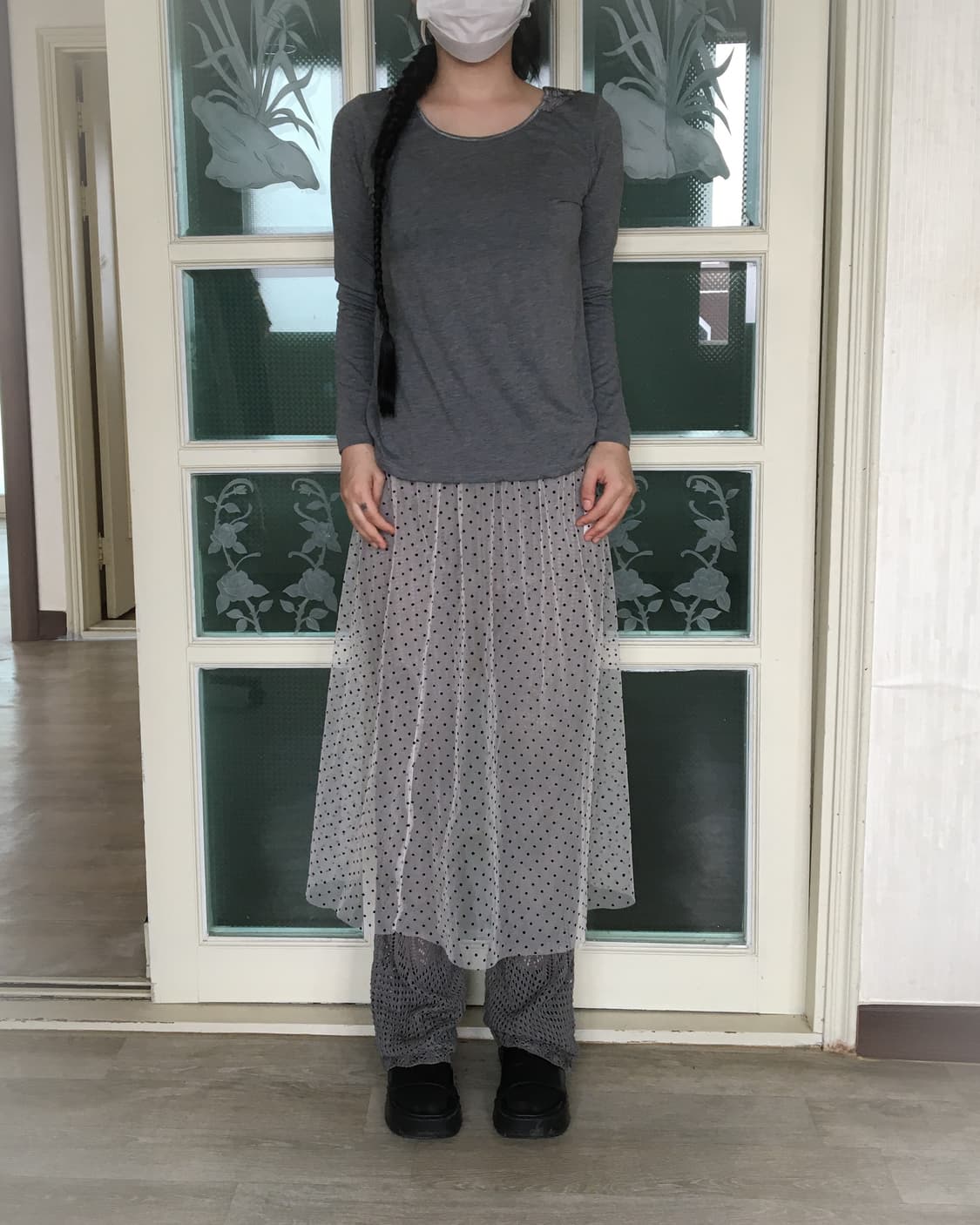 Dot pattern see through layered skirt 상품이미지5