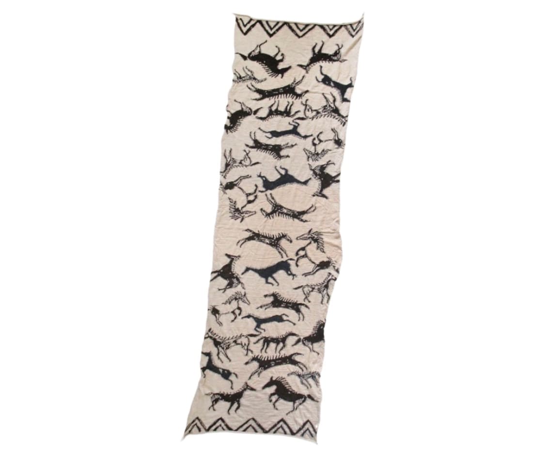 [OS] 캐피탈 울 인디언 페인팅 스카프 베이지 새상품 상품이미지1