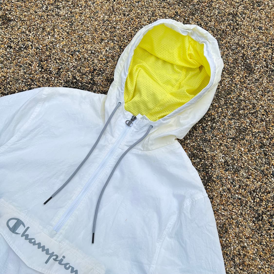 Champion 올드스쿨 화이트 반팔 아노락 상품이미지2