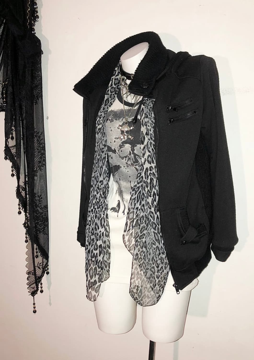 Roen 로엔 00s 해골 롱슬리브 스컬 펑크 락시크 상품이미지4