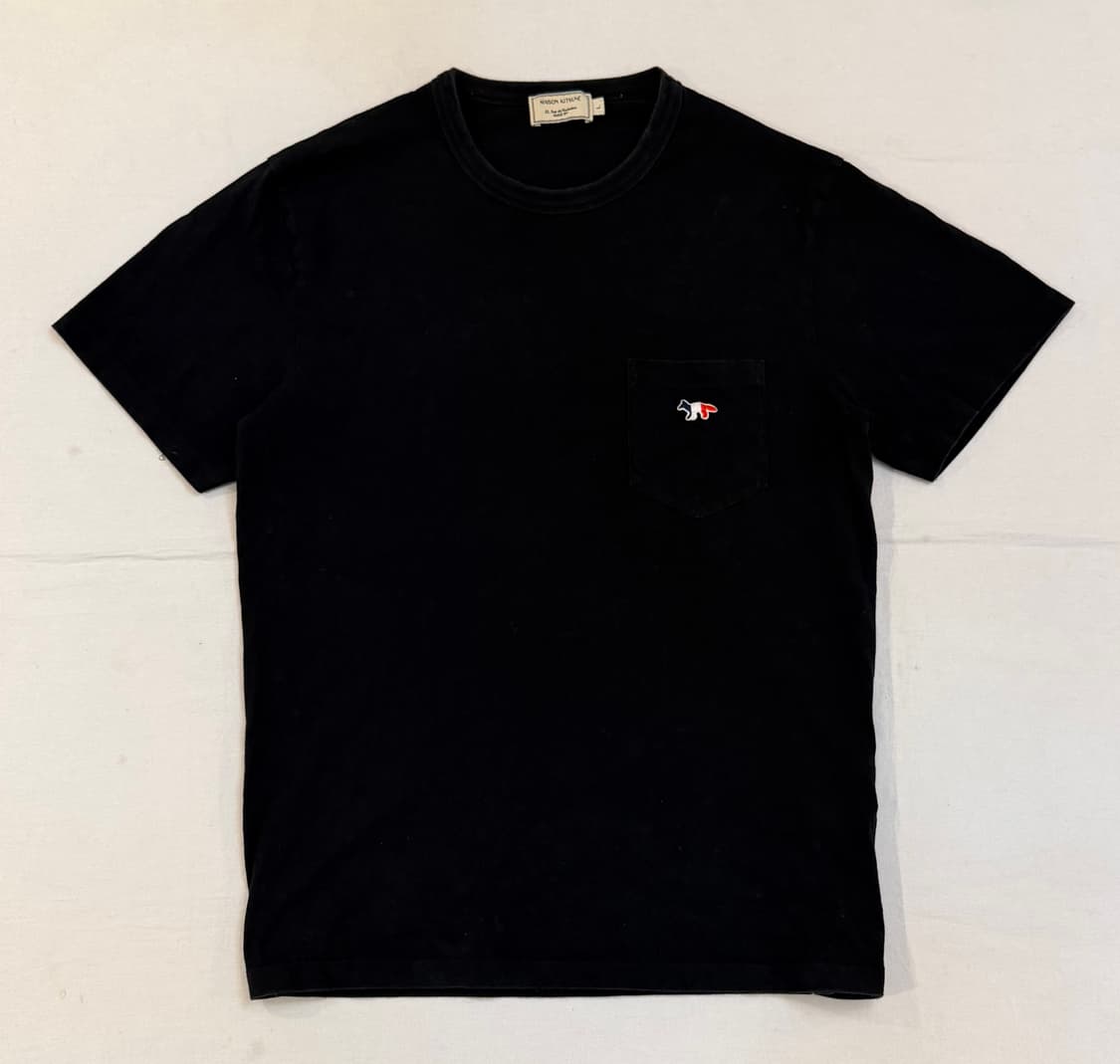 메종키츠네 백화점판 트리컬러 폭스 티셔츠 블랙 상품이미지1