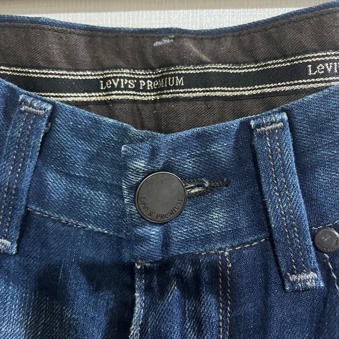 (28) 리바이스 프리미엄 522 슬림 스트레이트 워싱 데미지 데님 청바 상품이미지4