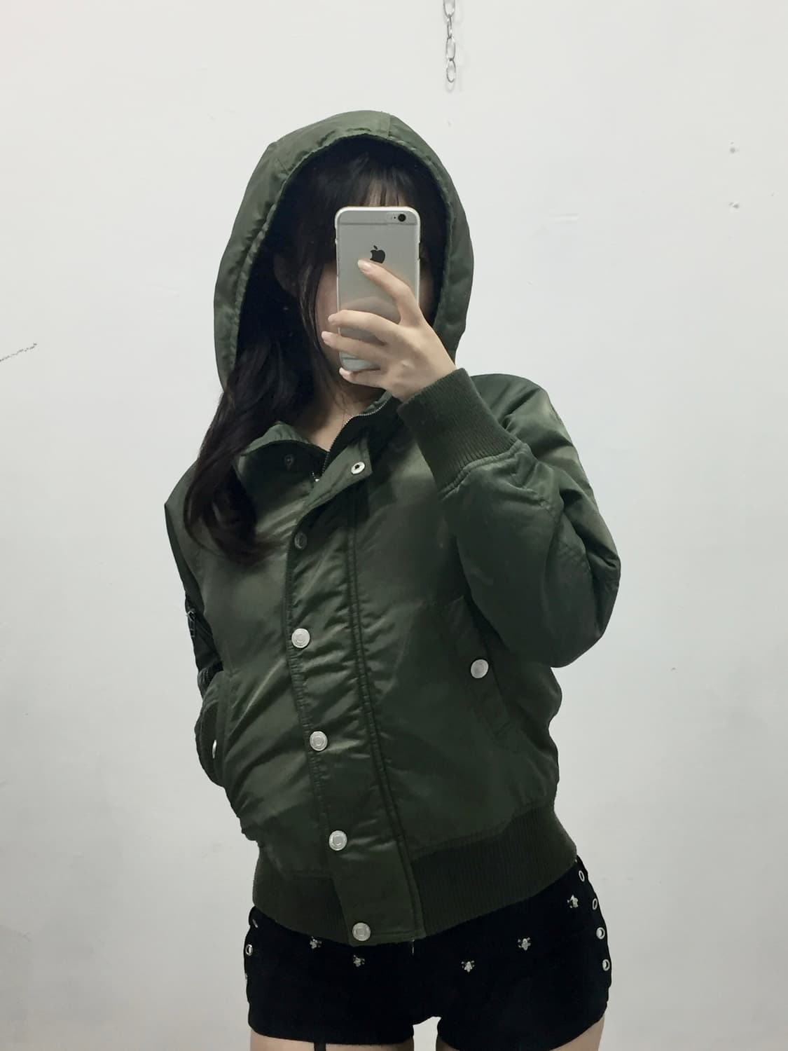 [LOVETOXIC] 러브톡식 y2k 카키 크롭 야상 항공 점퍼 상품이미지2