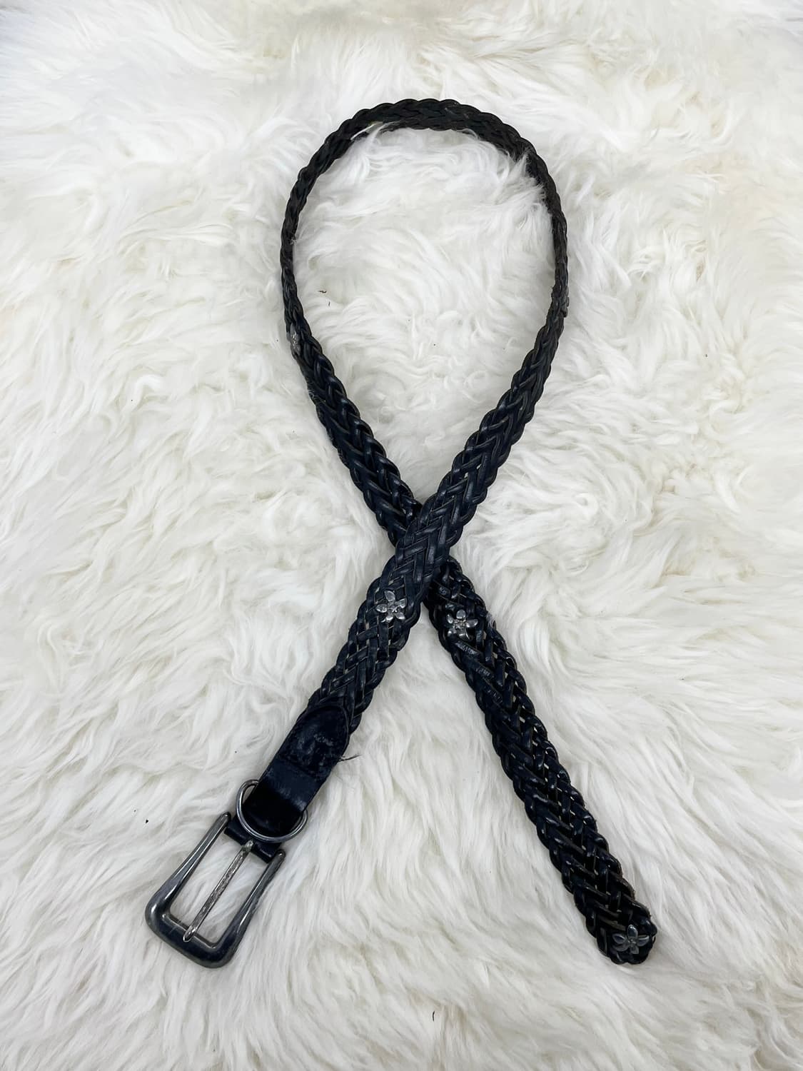 리얼레더 위빙 스터드 버클 벨트 상품이미지1