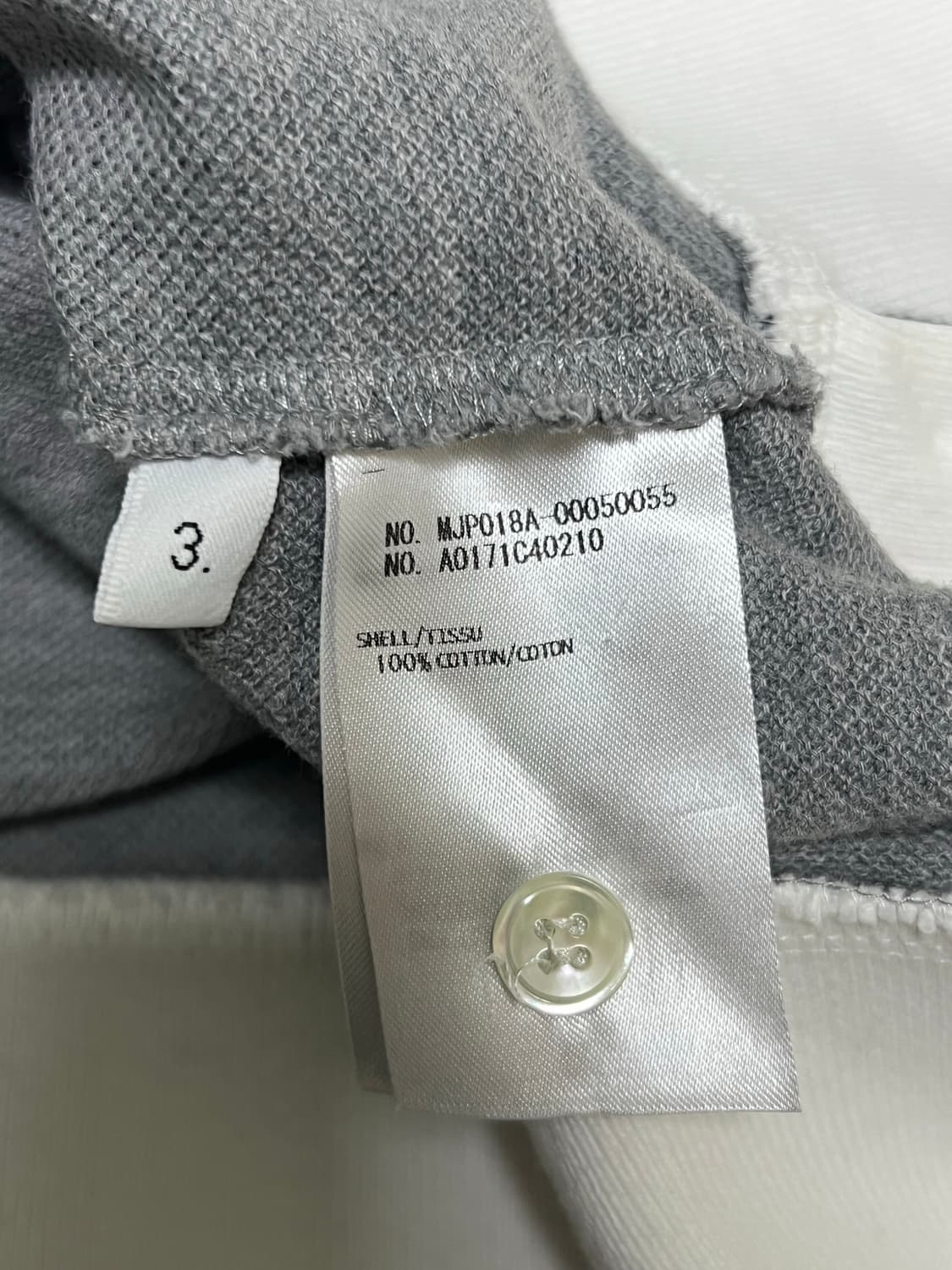 [정품] 3size(95) 톰브라운 그레이 긴팔 카라티 상품이미지8