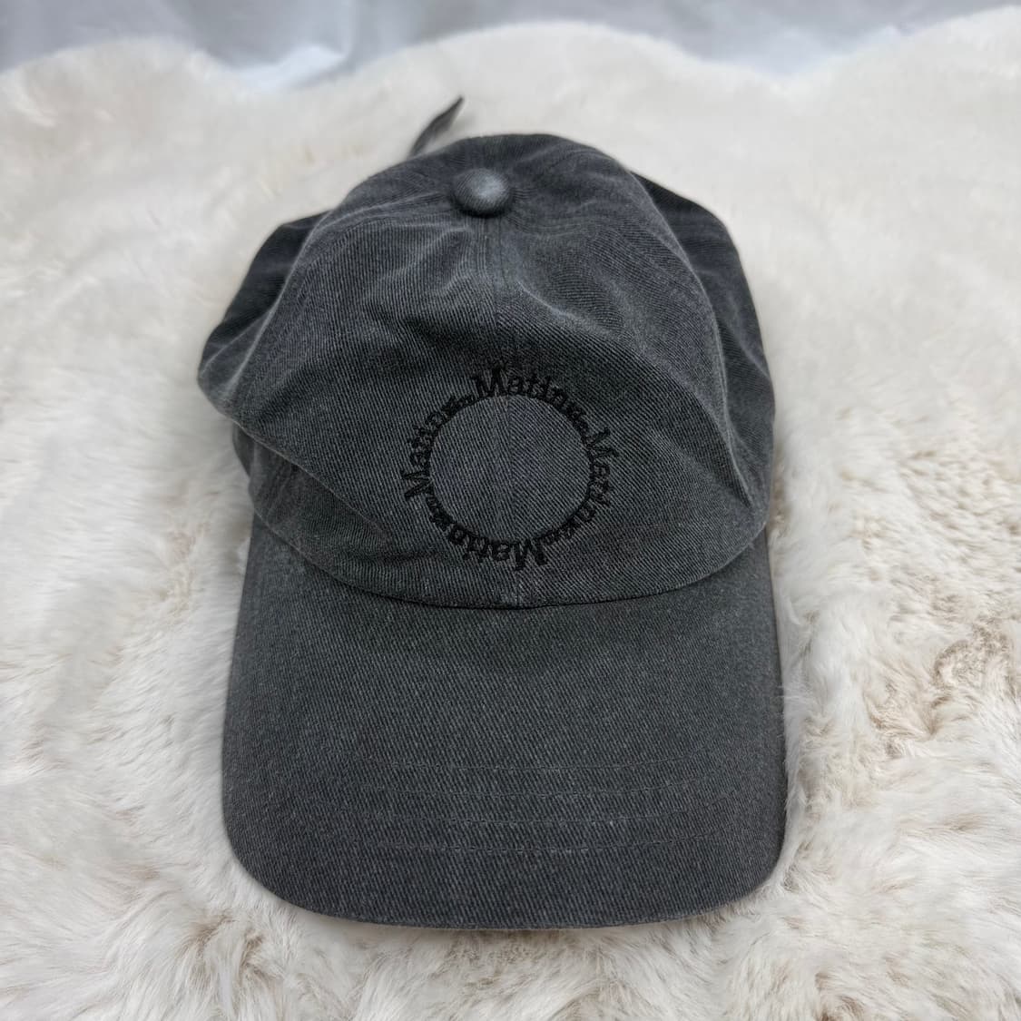 F) 마뗑킴 마카롱 로고 워시드 볼캡 차콜 상품이미지2