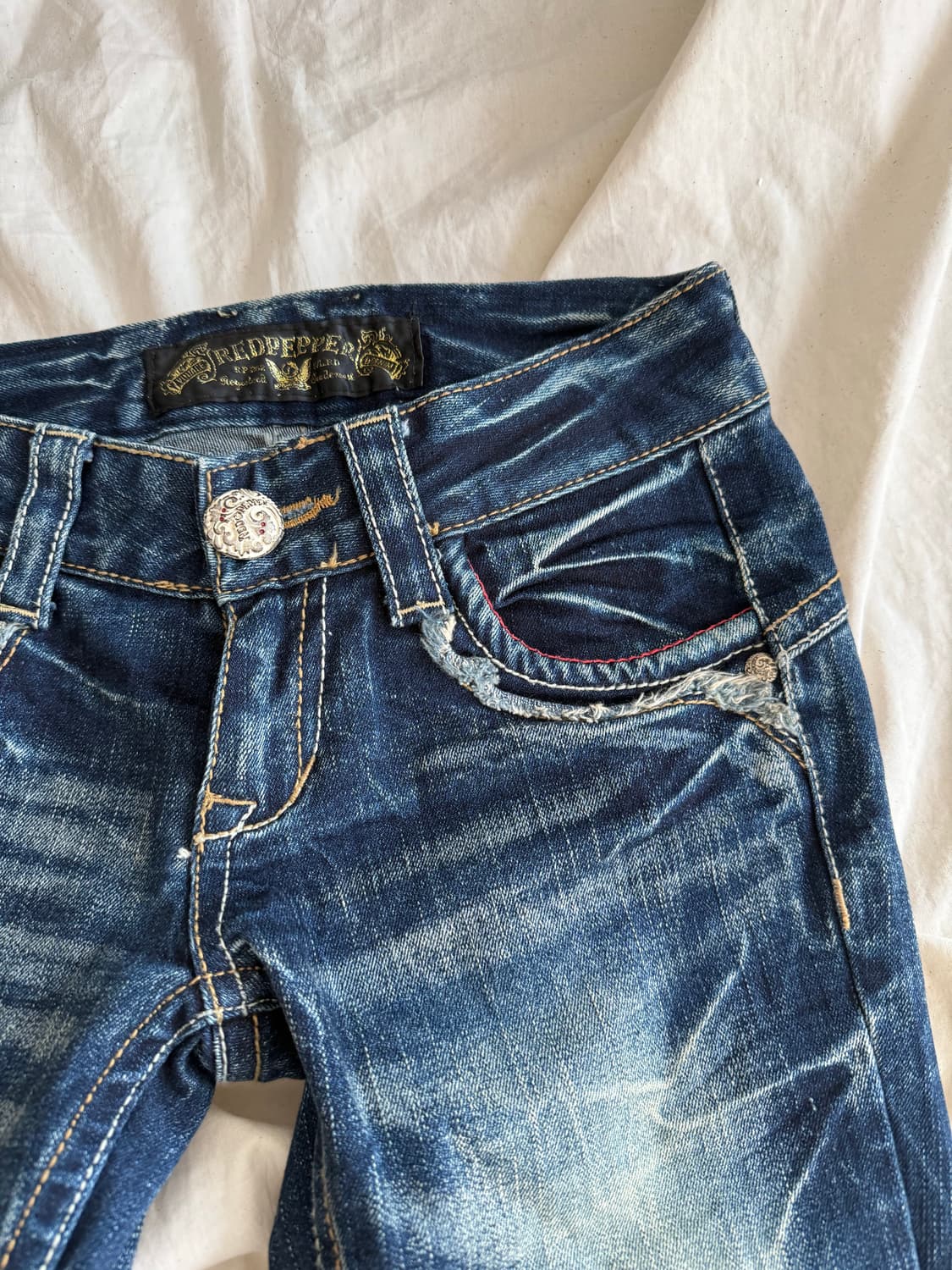 레드페퍼 해골 로우라이즈 부츠컷 데님 상품이미지8