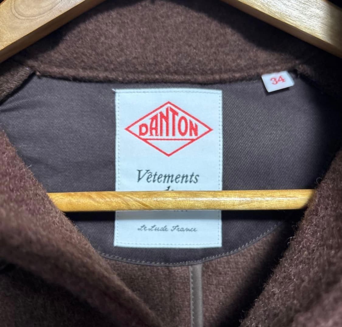 단톤 카라후드 롱코트 울코트 카라코트 브라운 34 상품이미지4