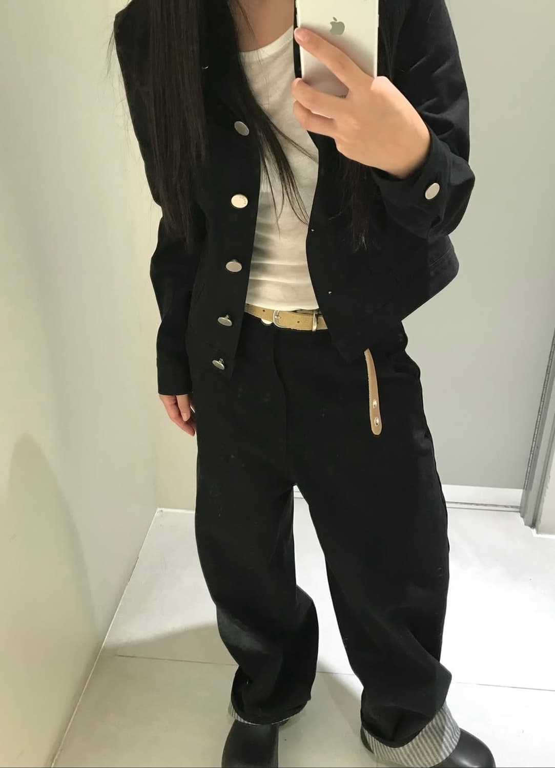 온스카 와이드 코튼 팬츠 (블랙) 상품이미지10