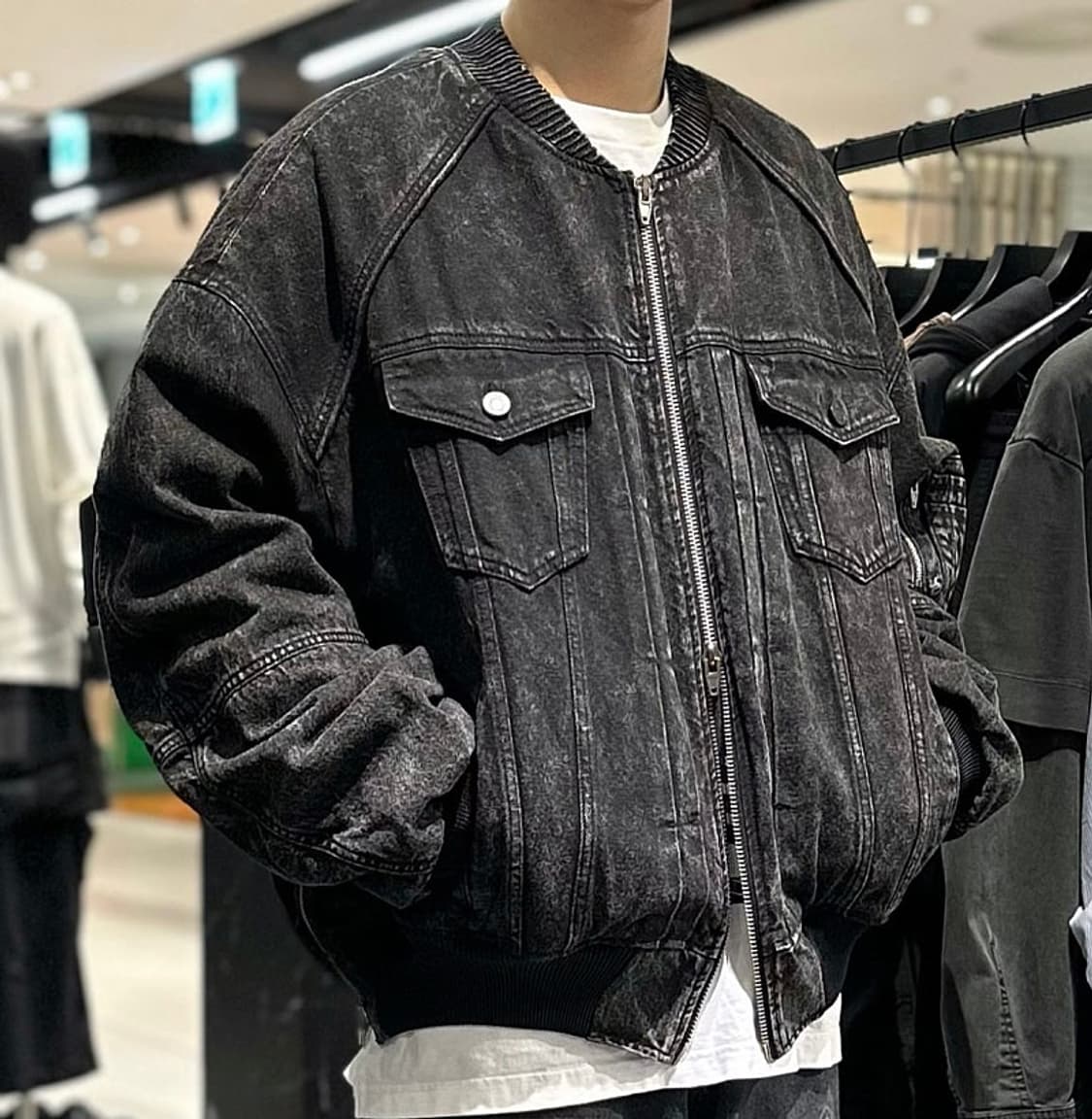 준지 139만 흑청 데님 마원 봄버 MA-1 상품이미지1