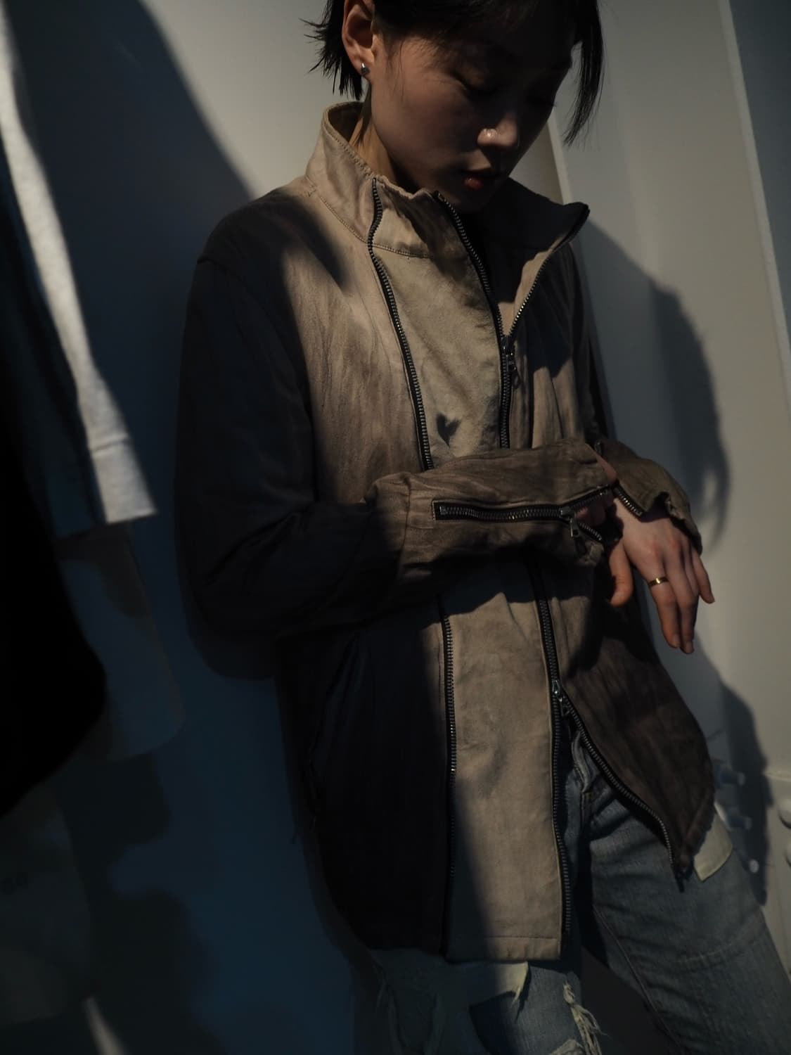 ISAMU KATAYAMA BACKLASH suede trim jacke 상품이미지2