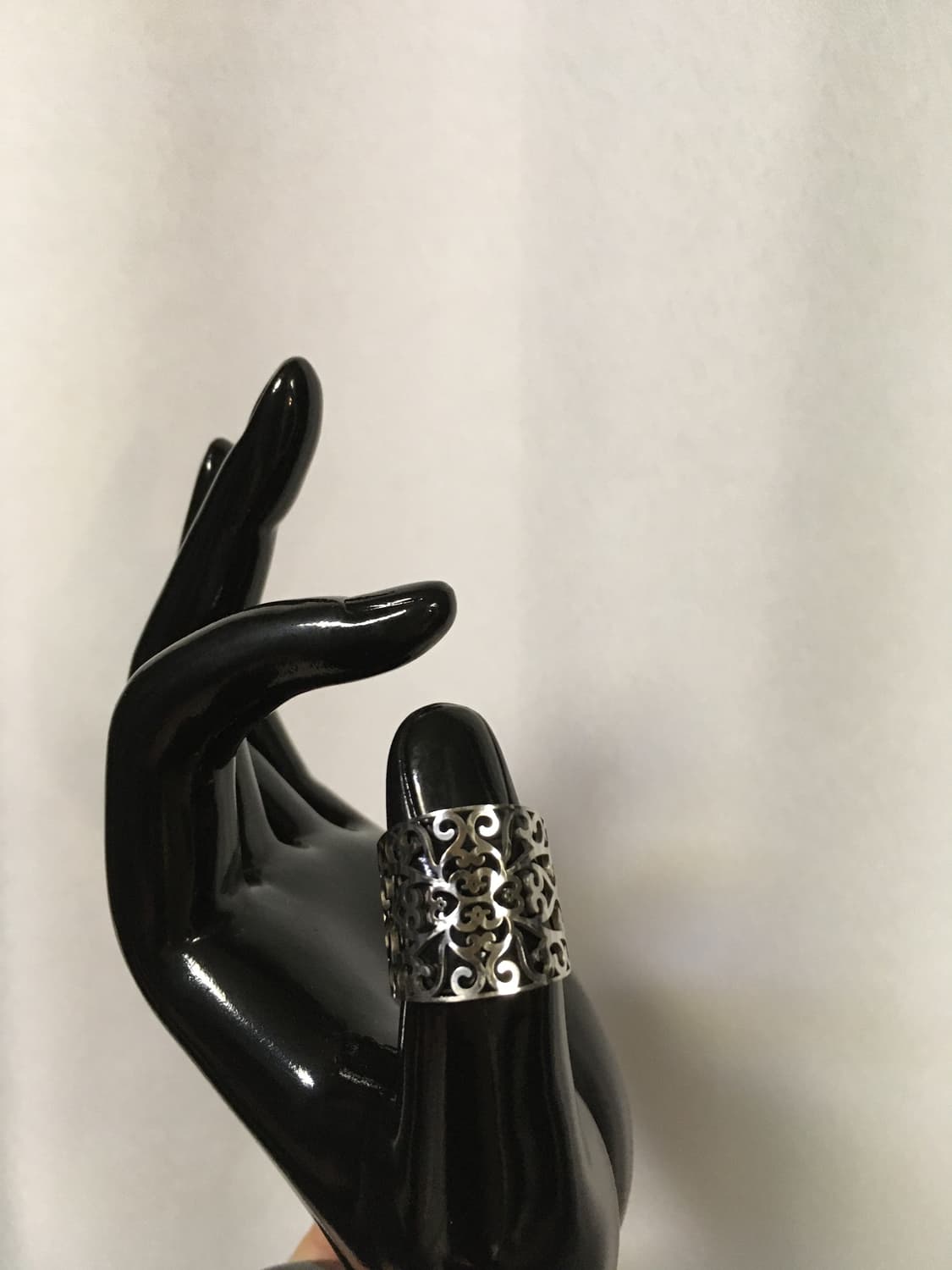 Vintage 핀터레스트 오리엔탈 볼드 실버 오픈링 반지 상품이미지9