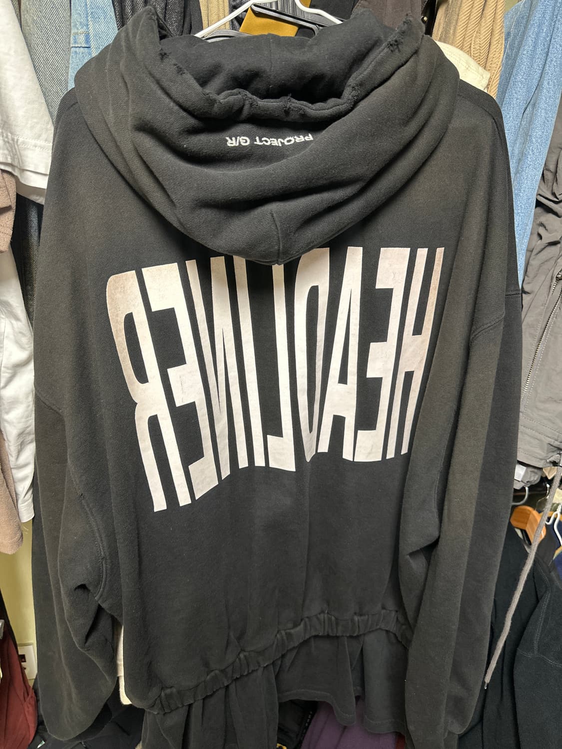 프로젝트 G/R 헤드라이너 더블 레이어드 후드 블랙 상품이미지2