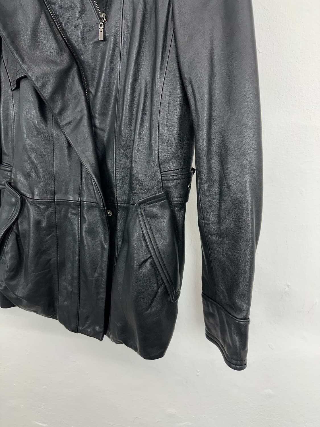 Italian Lambskin Gimmick Zip Leather Jac 상품이미지8