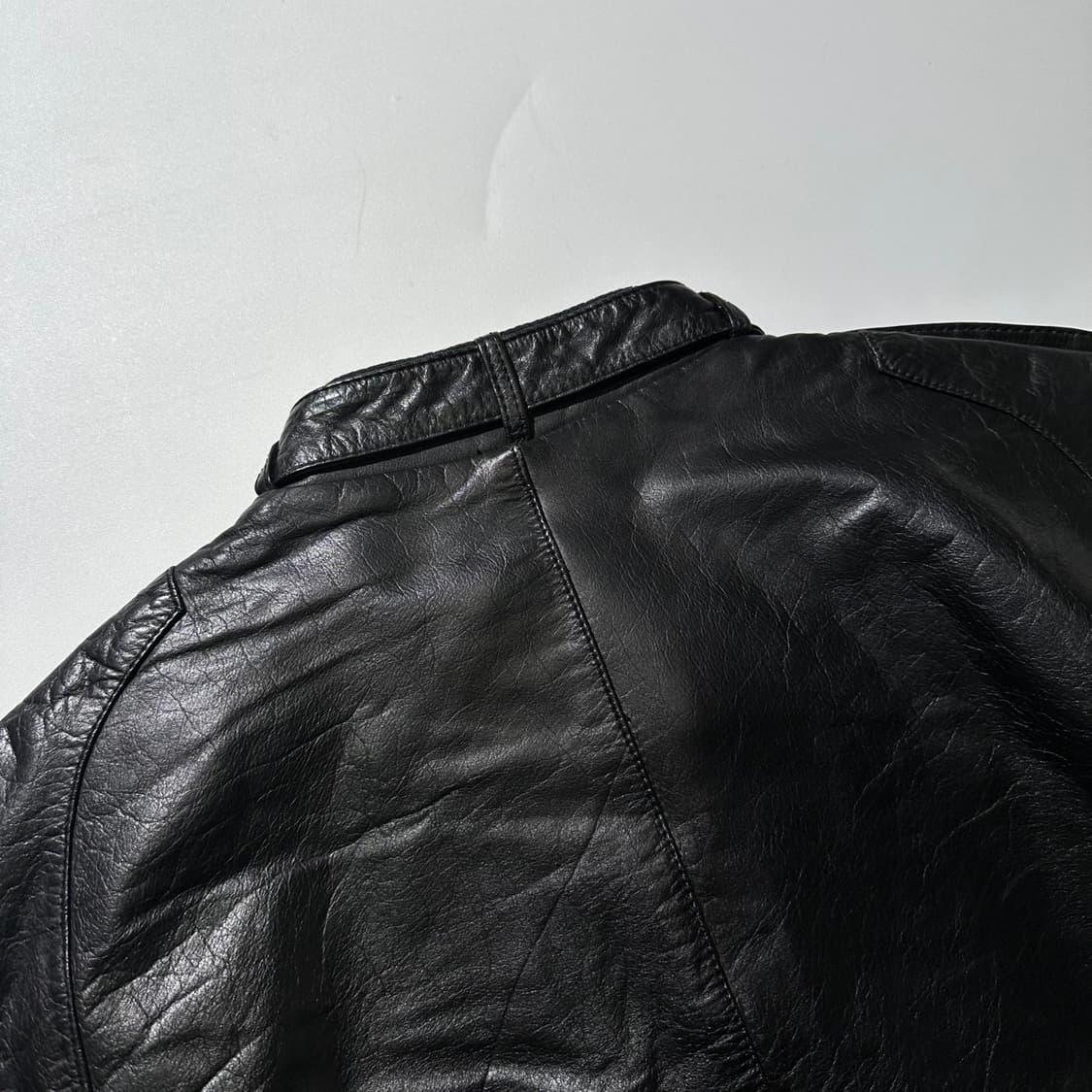 Hi Land 카우스킨 소가죽 레더 바이커 봄버 자켓 상품이미지6