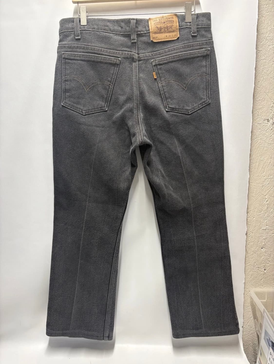 90s 리바이스 517 부츠컷 오렌지탭 블랙 팬츠 36x31 상품이미지2