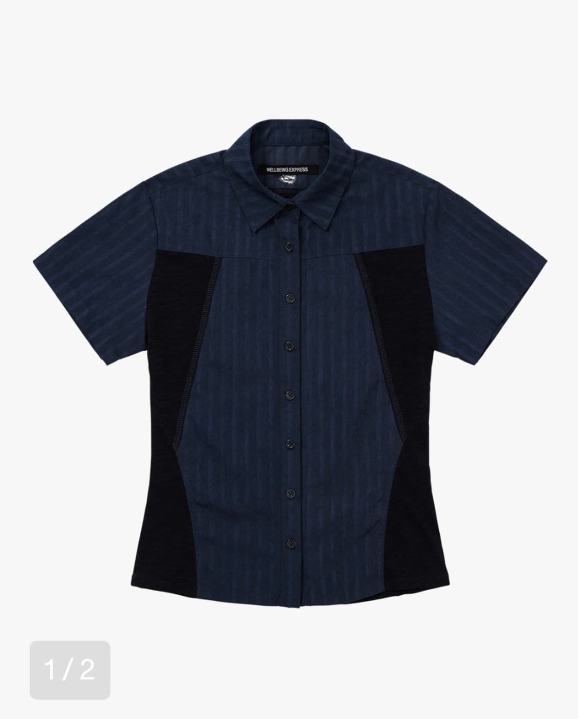 새상품) 웰빙익스프레스 Half  Sleeve Shirt Navy 상품이미지1