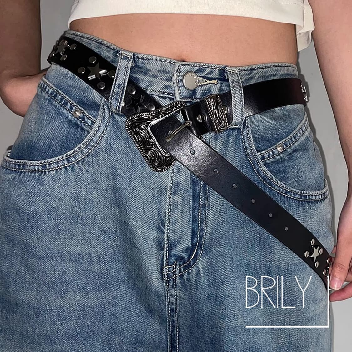 [Unisex] TULA 스타 별 스터드 클래식 웨스턴 가죽 벨트 상품이미지6