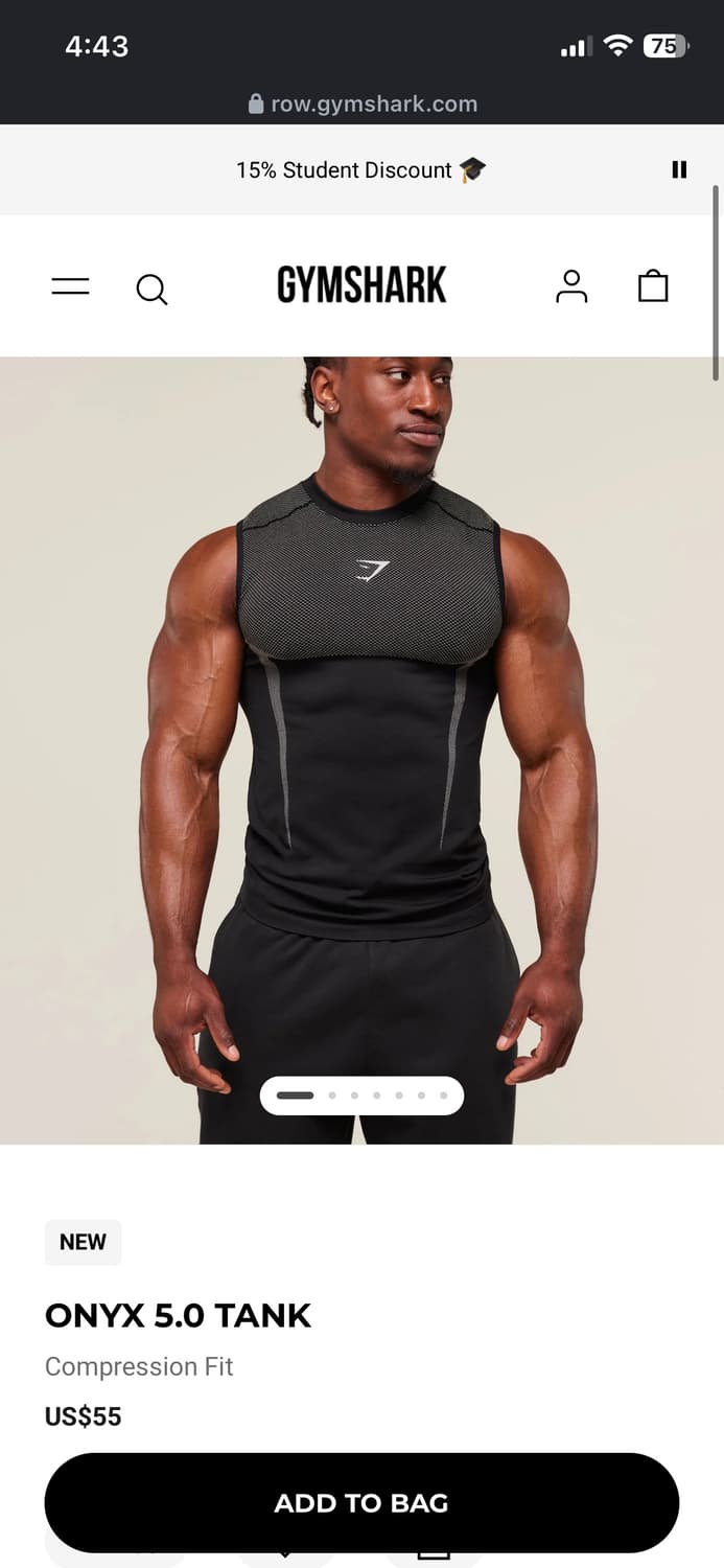 짐샤크 오닉스 v5 5.0 탱크탑 나시 모든컬러 상품이미지2