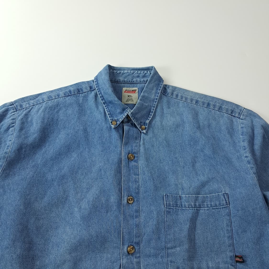 CK378 XL 디키즈 멕시코판 버튼다운 연청 데님 셔츠 남방 상품이미지2