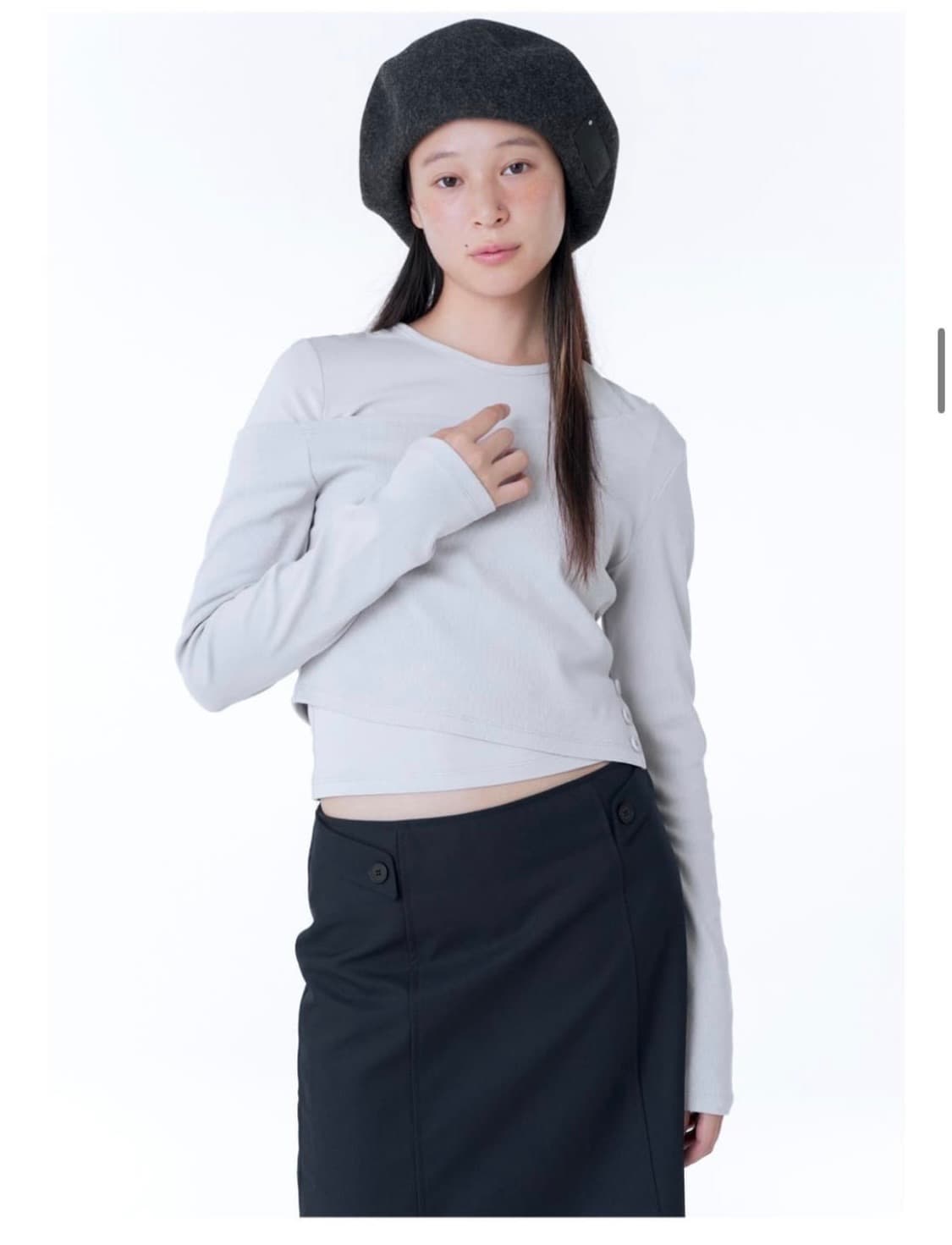 미세키 서울 Layered slit long sleeves GREY 상품이미지3