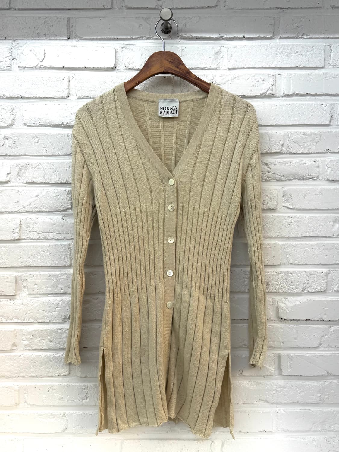 Norma Kamali 아이보리 모혼방 가디건 상품이미지3