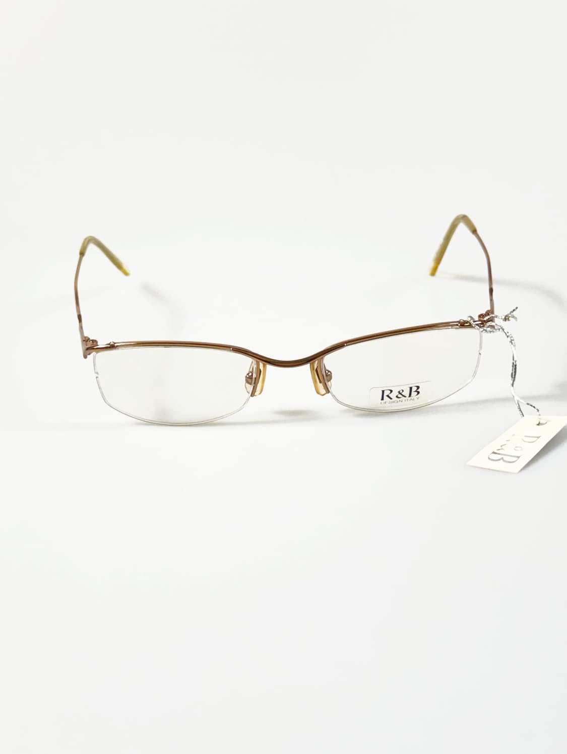 R&B EYEWEAR 골드 반무테 스퀘어 메탈 빈티지 안경 상품이미지2