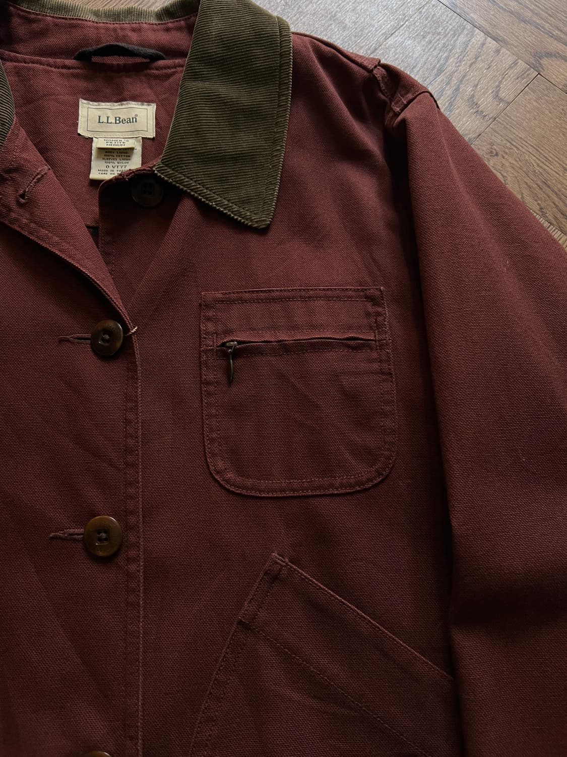 [M]엘엘빈 USA 체크 라이닝 버건디 캔버스 헌팅 자켓 상품이미지3