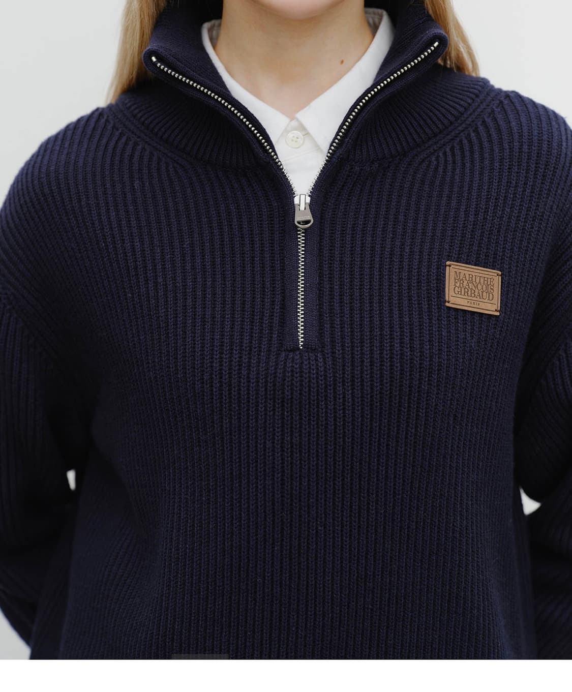 마리떼 프랑소와 저버 하프집업 니트 네이비 상품이미지2