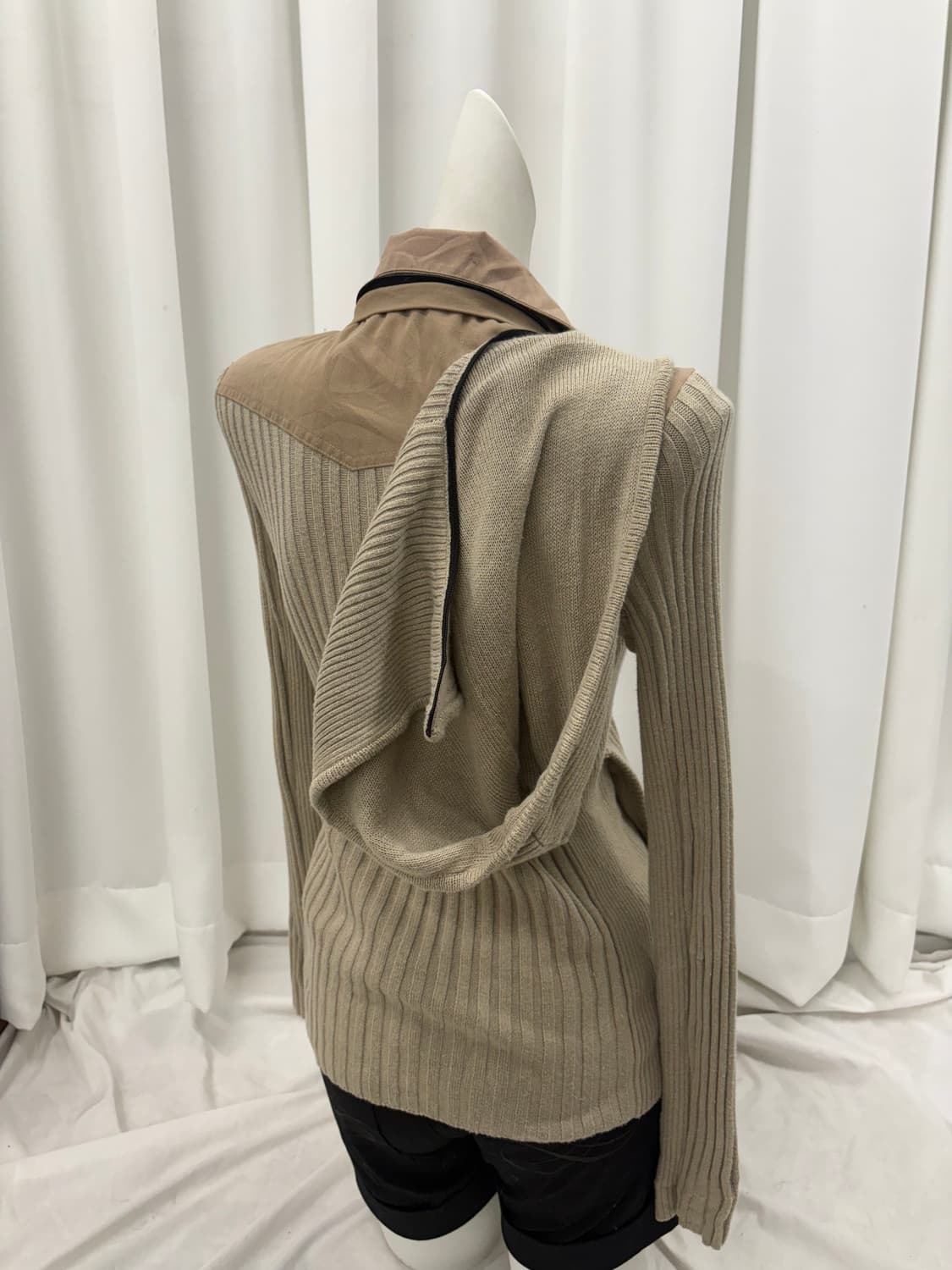 y2k 투웨이 골지 하이넥 집업 상품이미지6