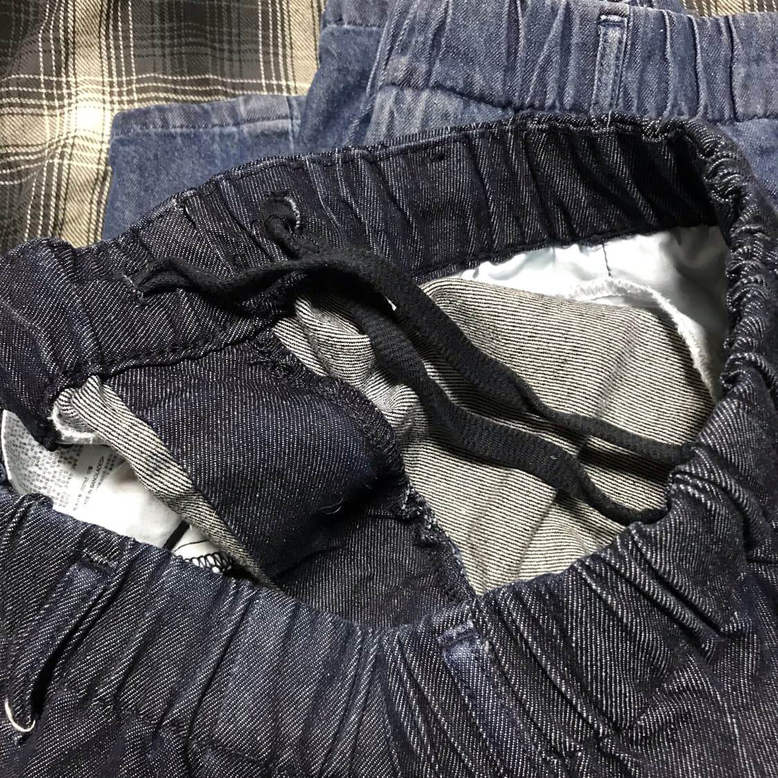 Gu 재팬 슈퍼 와이드 크롭 테이퍼드 핀턱 이지 팬츠 인디고 중청 상품이미지5