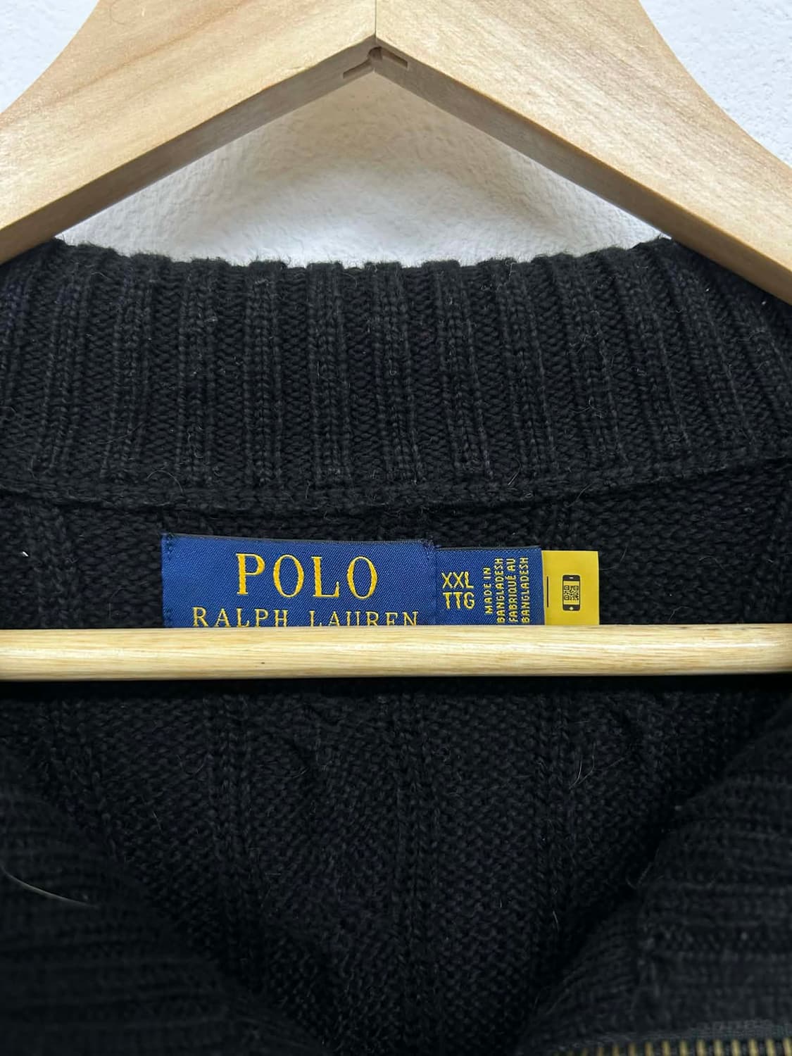 [XXL] 폴로 랄프로렌 블랙 케이블 니트 하프 집업 상품이미지4