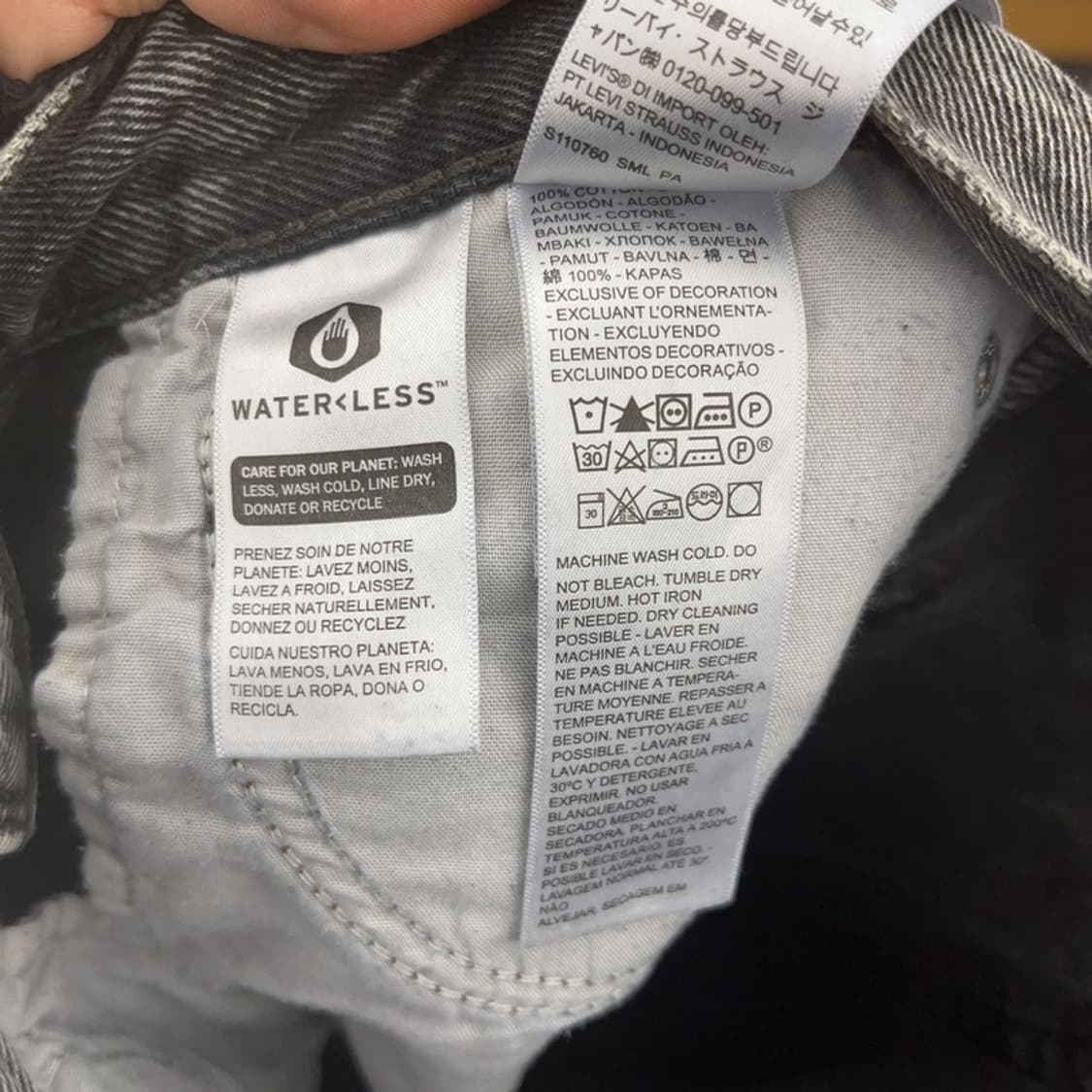 리바이스 빈티지 모던시크 워싱 흑청 데님 청바지 26인치 C08950 상품이미지7