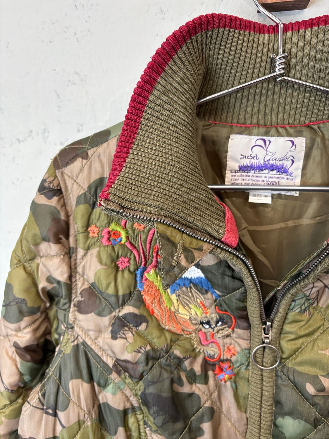 디젤 빈티지 카모플라쥬 오리엔탈 자수 집업 자켓 상품이미지7